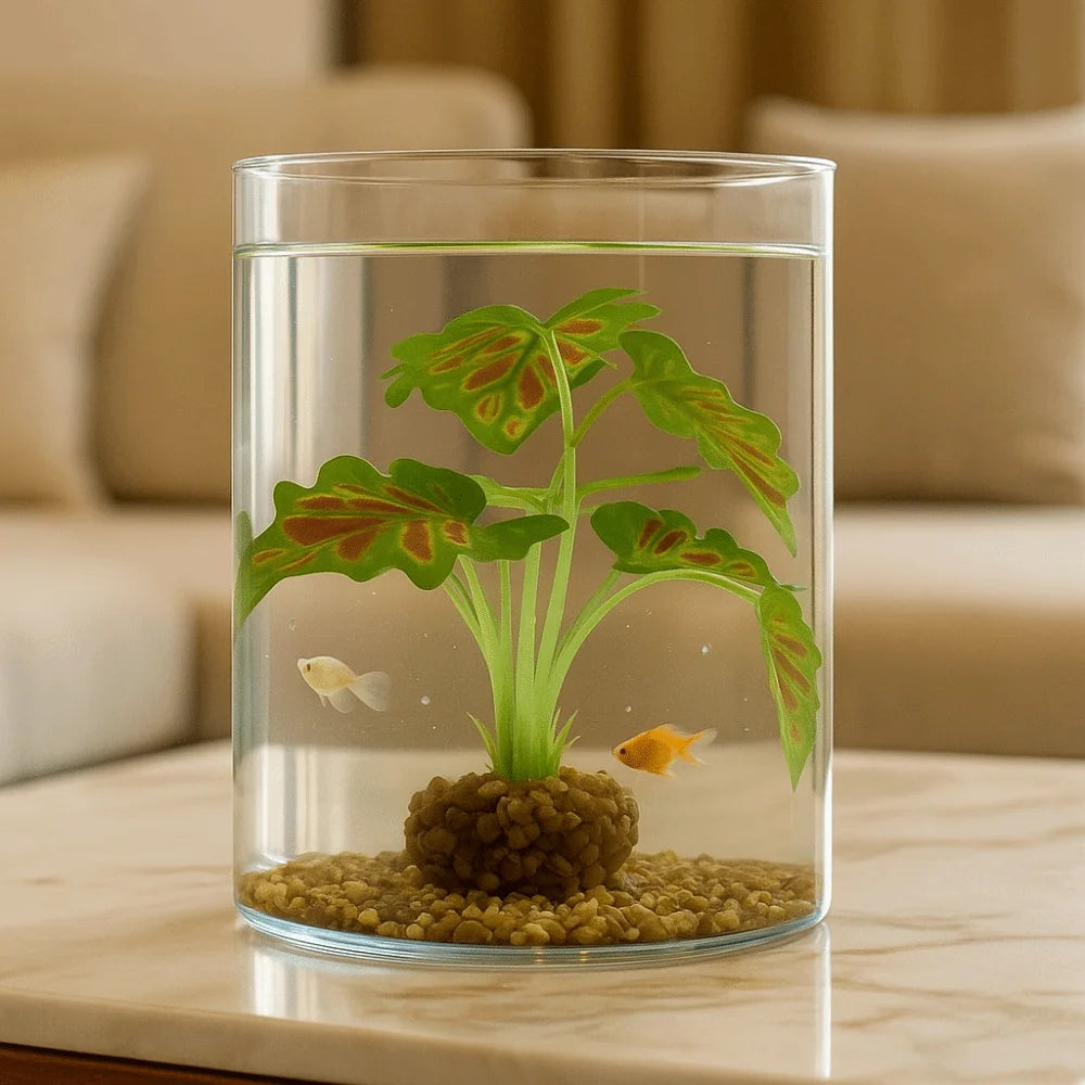 Plastic Aquarium Water Plants Small Decorative Fake Green Water Grass Lifelike with Sturdy Stems Aquarium Landscaping