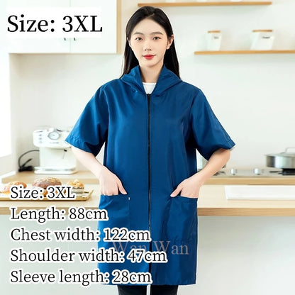 Pet Groomer Work Clothes Dog Grooming Uniform Short Sleeve Waterproof Gown New Black Beauty Salon Robe Barber Shop Apron Y1111