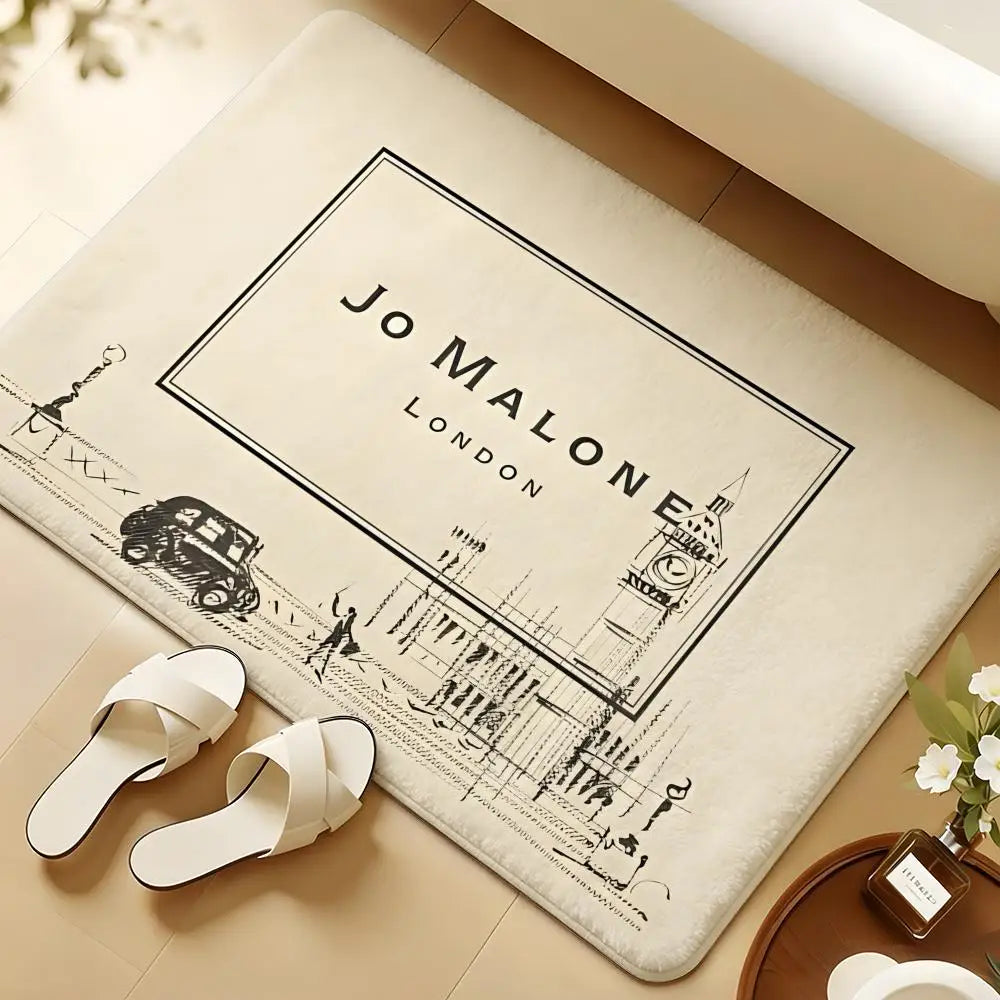 JO M-mALONE Makeup Brand Floor Mat Soft Flannel Rug Non-Slip Absorbent Mat For Bathroom Bedroom Home Decor