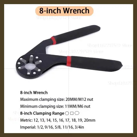 Magic Wrench 6 Inch 8 Inch Multi-purpose Hexagonal Alloy Steel Manual Clampable Movable Hexagonal Wrench Multifunctional wrench