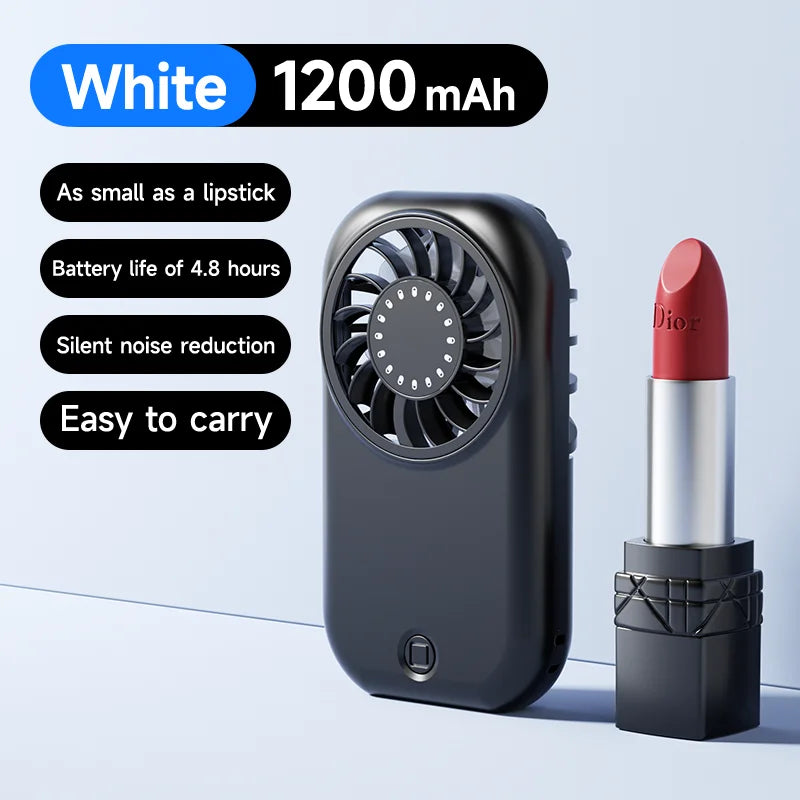 Portable Handheld Small Fan 5-speed Wind 1200mah Battery Capacity Mini USB Rechargeable Handheld Fan Suitable Outdoor