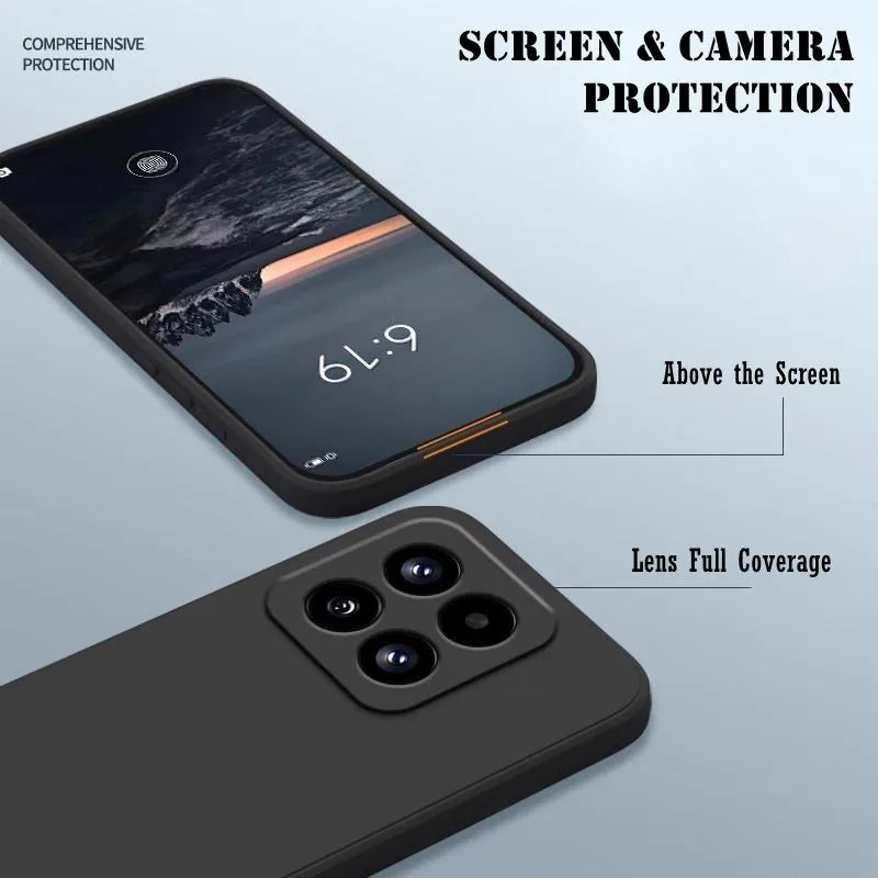 New Square Silicone Phone Case for Xiaomi 17 Pro Max Mi 13 14 15 13T 14T 15T Pro Built-in Fluff Shockproof Protect Soft Cover