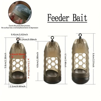 2/3pc Carp Fishing Feeder with Weight | Light Brown High-Density Polymer Bait Holder for Efficient Distribution & Easy Loading