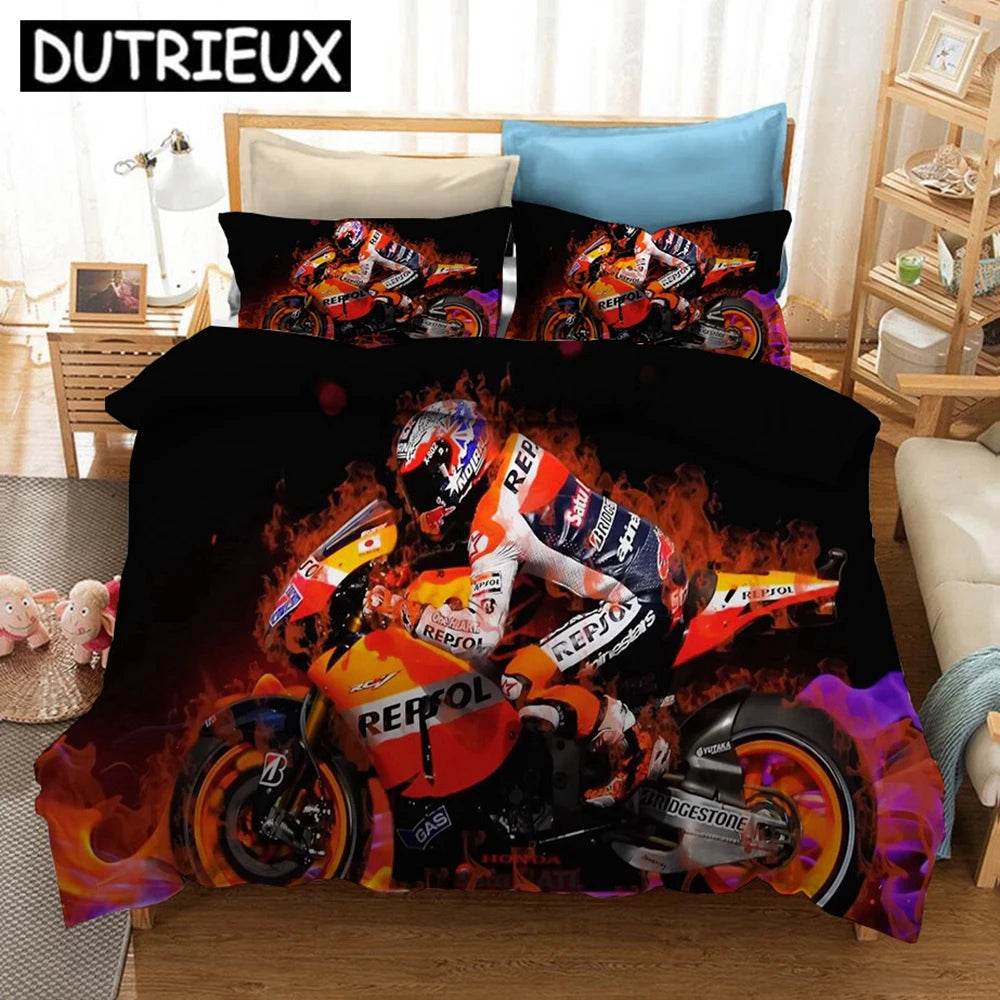 Motorcycle 3D Printed Bedding Set Duvet Covers Pillowcases Comforter Bedding Set Bedclothes Bed Linen