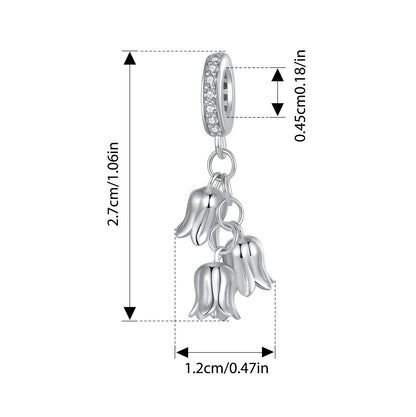 WOSTU 925 Sterling Silver Snowflake Charm Winter Snow Beads Purity Original Fit for Women Girls Necklace DIY Fine Jewelry Gift