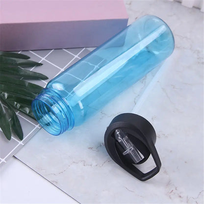 750ml Sports Water Bottle With Straw Outdoor Plastic Clear Dinkware Travel Camping Portable Leakproof Drinking Cup