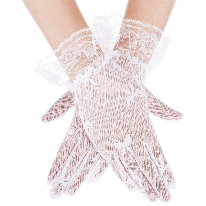 DXAA Short Lace Gloves Tea Party Gloves Women Lace Gloves Bridal Wrist Gloves gloves Banquet Gloves Dance Gloves