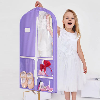 Dance Garment Bags For Dancers 40" Garment Bags For Dance Costumes With 3 Pockets Cheer Uniform Garment Bag