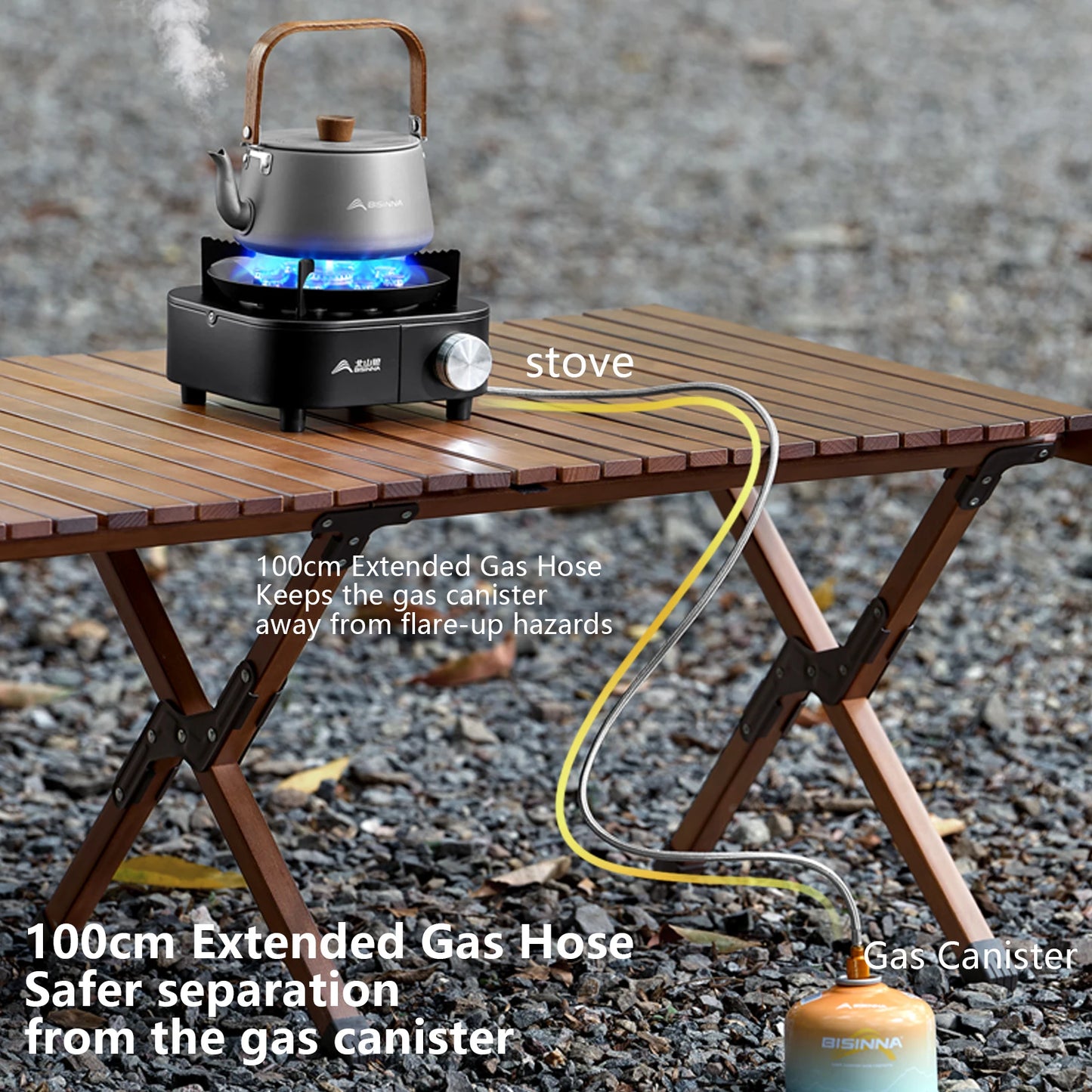 BISINNA Portable Camping Gas Stove 10000W High Firepower Strong Fire Burner for Outdoor Trips Barbecue Picnic Hiking