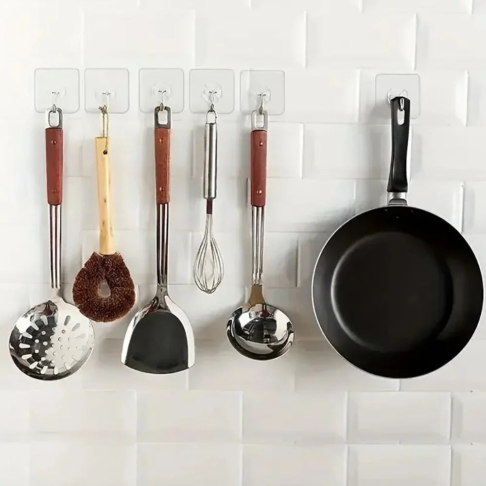 10-30Pcs hook adhesive Stainless Steel Strong Self Adhesive Wall Hangers Hook for Kitchen Bathroom Door Wall Multi-Function hook