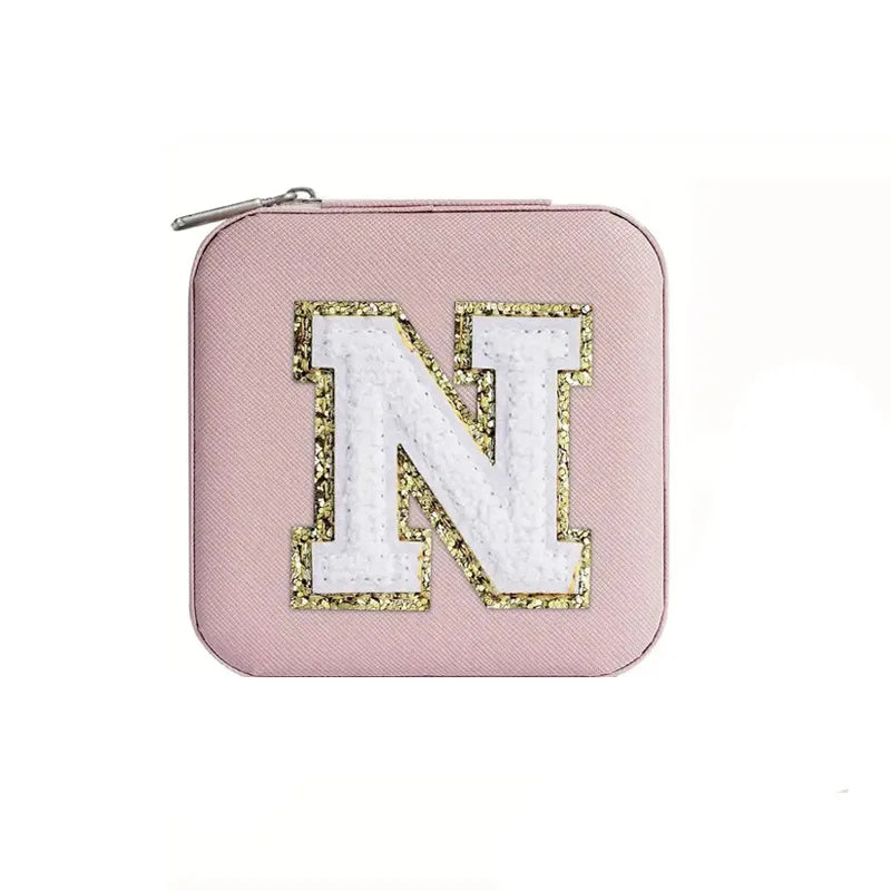 New Creative Letter Jewelry Box Portable Travel Ring Necklace Stud Earrings Storage Box