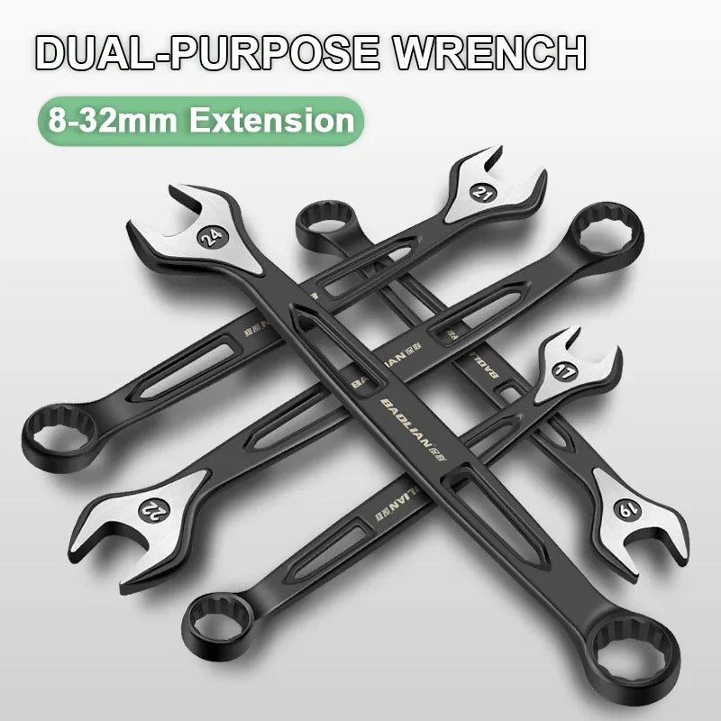 Durable Ratchet Wrench 8-32mm Universal Double Open Ends Torx Wrench Combination Wrench Fast Ratchet Wrench Auto Repair Tools