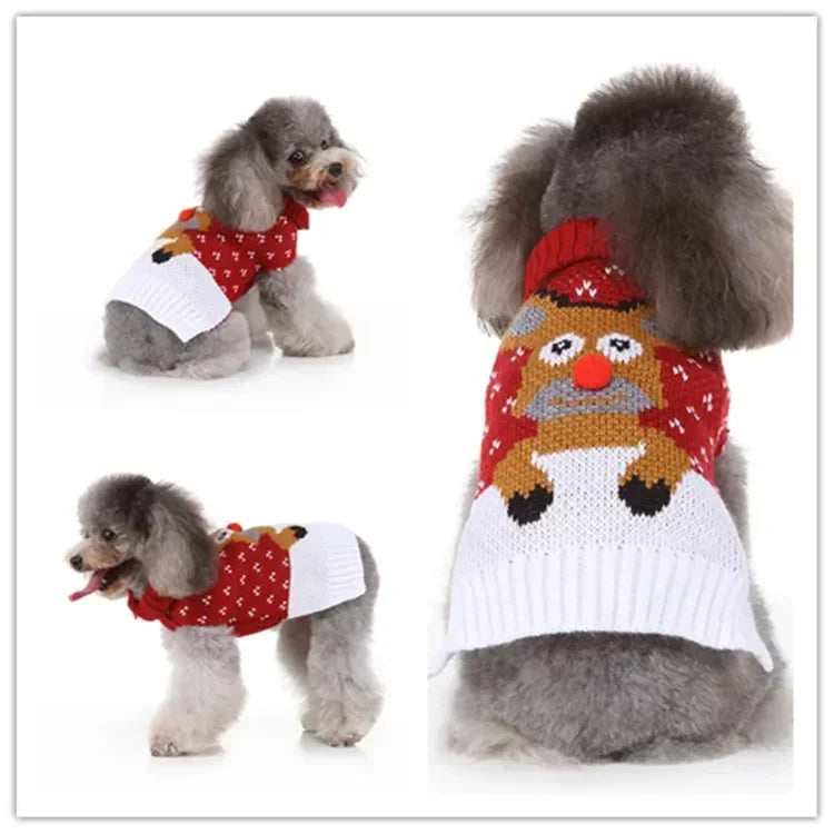 Dog Sweater, Pet Hoodie, Skull Coat, Pet Clothing, Elk Christmas Puppy Dog Clothes, Autumn Pet Clothes