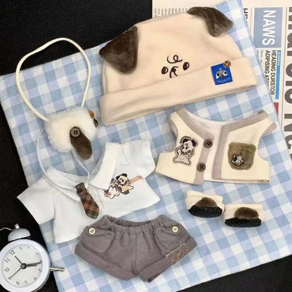 Hoodie 20cm Plush Toy Clothes Overalls Shoulder Strap Cotton Doll Clothes Dress Up Sportswear Plush Toy Clothes 20cm Doll