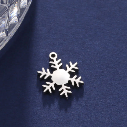 5pcs/Lot Snowflake Charms Stainless Steel Pendant for Necklace Bracelet Earring Jewelry Making DIY Accessories Wholesale