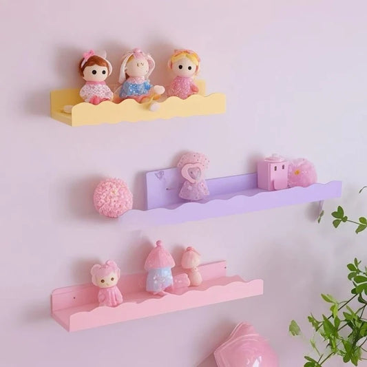 Wooden Living Room Wall-mounted Lacework Storage Rack Home Bedroom Decoration Action Doll Figurine Simplicity Display Stand