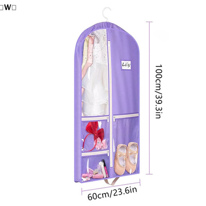 〔W〕Dance Garment Bags For Dancers 40" Garment Bags For Dance Costumes With 3 Pockets Cheer Uniform Garment Bag〔Winter1〕