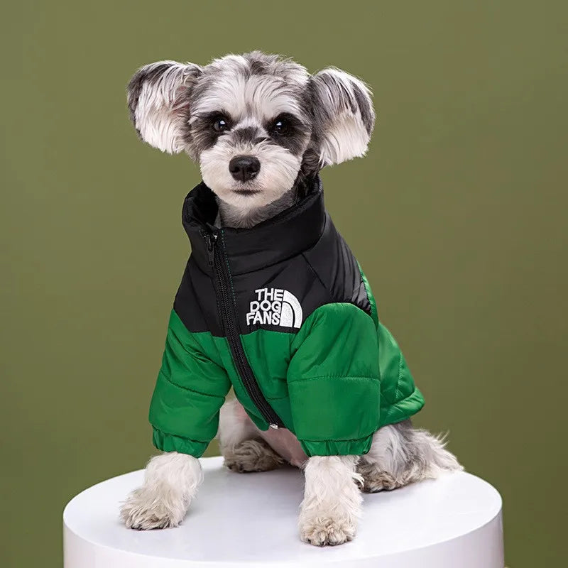 Fashion Pet Coat Clothes, Trendy Embroidered Dog Autumn and Winter Cotton Clothing, Pet Clothing, Thickened Warm Down Clothing
