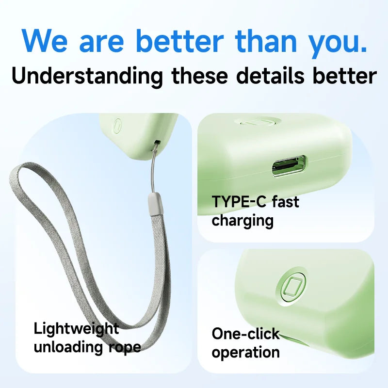 Portable Handheld Small Fan 5-speed Wind 1200mah Battery Capacity Mini USB Rechargeable Handheld Fan Suitable Outdoor