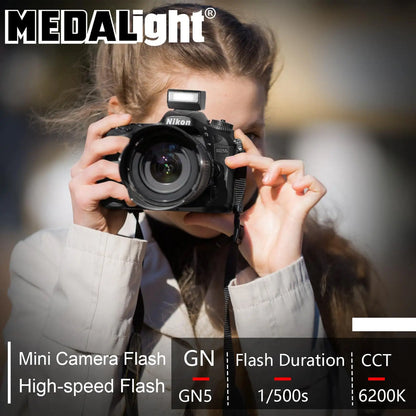 MEDALight F1S Mini Camera Flash Speedlite Universal for Fuji/Sony/Nikon/Canon Cameras for Ricoh GR3 GR3X Sony ZV1