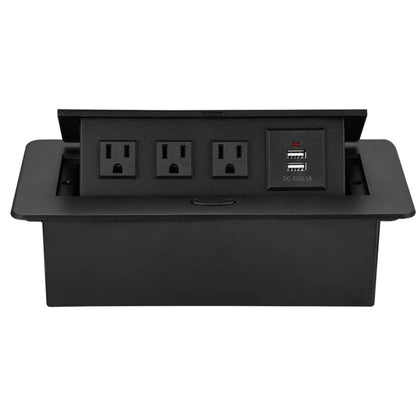 American standard socket embedded hidden desktop socket pop-up slow rise US power socket charging 2 Port USB 5v 2.1A socket