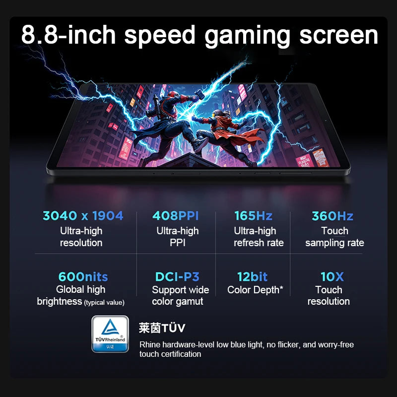 2025 New Lenovo LEGION Y700 4th Gen Gaming Tablet Snapdragon 8 Elite 256GB 512GB 8.8" 3040x1904 165Hz Screen 7600mAh Android Tab