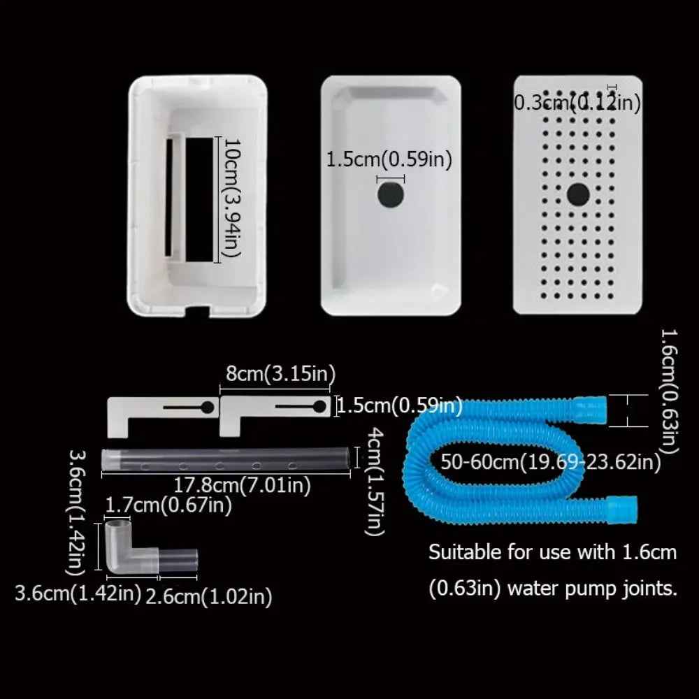 Wall Mounted Hanging Filter Box Removable Plastic Submersible Waterfall Adjuster White Water Circulation Fish Tank Drip Box
