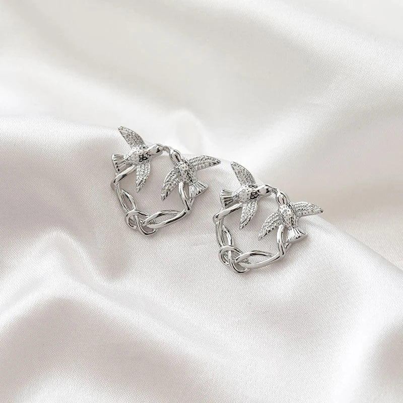 1Pair Fashion Trend Charm Creative Lovebirds Earrings Cute Simple Handmade Earrings For Women Girls Jewelry Accessories Gifts