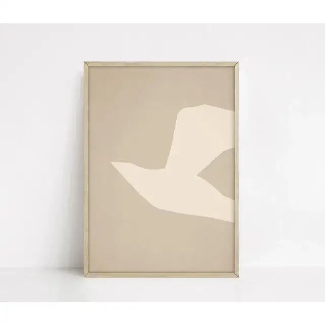 Modern Abstract Beige and White Canvas Painting  Scandinavian Neutral Wall Art Print for Home Decor  Art Gallery Poster