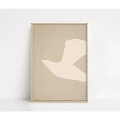 Modern Abstract Beige and White Canvas Painting  Scandinavian Neutral Wall Art Print for Home Decor  Art Gallery Poster