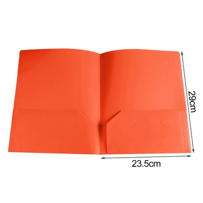 Plastic Folder with 2 Pockets Business File Organizers Card Slot Office Document Letter Size Paper Organizer Students Supplies