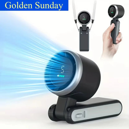 Lenovo Folding Handheld Fan 3-in-1 Fan 3600mAh Type-C Charge Ports Portable Desktop 5level Adjustment Electric Fan With Lanyard