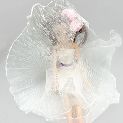 Lace Trim Organza Fabric Mermaid Ruffled Transparent Iridescent Laser Pleated for Patchwork Skirts Wedding Sewing Costume Supply