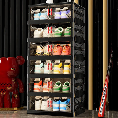 Living Room Shoe Cabinet Multilayer Storage Storage Folding Large Capacity Shelves Household Snack Cabinet Furniture