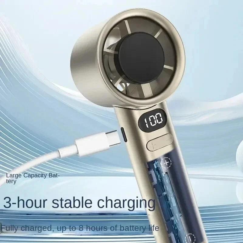 Lenovo 5000mah Handheld Mini Fan Electric Hand Fans Ice Compress High-Speed Cooling USB Rechargeable Portable LED Display Fan