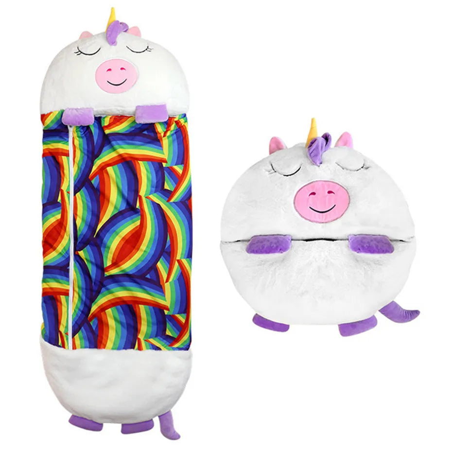 Children's Cartoon Sleeping Bag Kids Animal Soft Lazy Sleepsacks Baby Plush Doll Pillow Sleep Sack for Boys Girls Birthday Gift