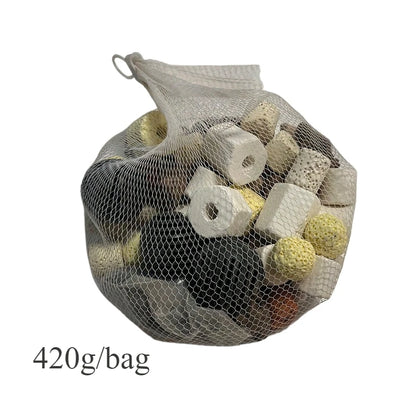 420g Premium Aquarium Filter Media in Mesh Bag with Ceramic Rings, Activated Carbon, Etc. Enhances Filtration & Water Quality