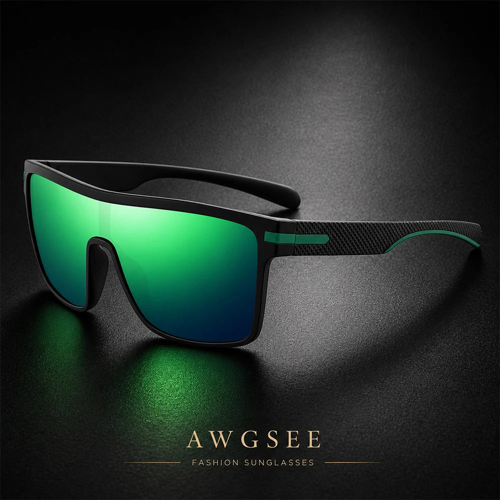 Oversized Square Sunglasses Men Women Monolithic Lens Anti Glare UV400 Driving Shades Outdoor Sport Vacation Fashion Sun Glasses