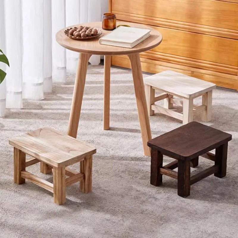 Solid Wood Stool Adult Shoe Changing Stool For Daily Household Kitchen Bathroom Living Room Garden Wooden Step Stool Supplies