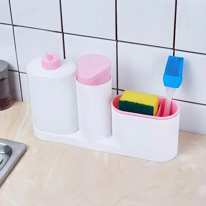 Bathroom Storage Rack For Cleaning Rack Washing Sponge Brush Sink Detergent Soap Dispenser Bottle Kitchen Organizer Gadgets