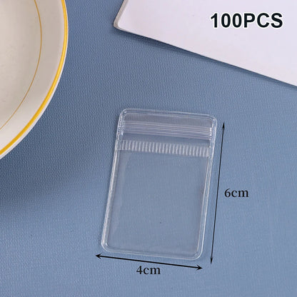 (ZYDD01) 100pcs Jewelry Organizer Pouch Bags Mini Transparent PVC Anti-Oxidation Earring Pendant Necklace Bracelet Storage Bags