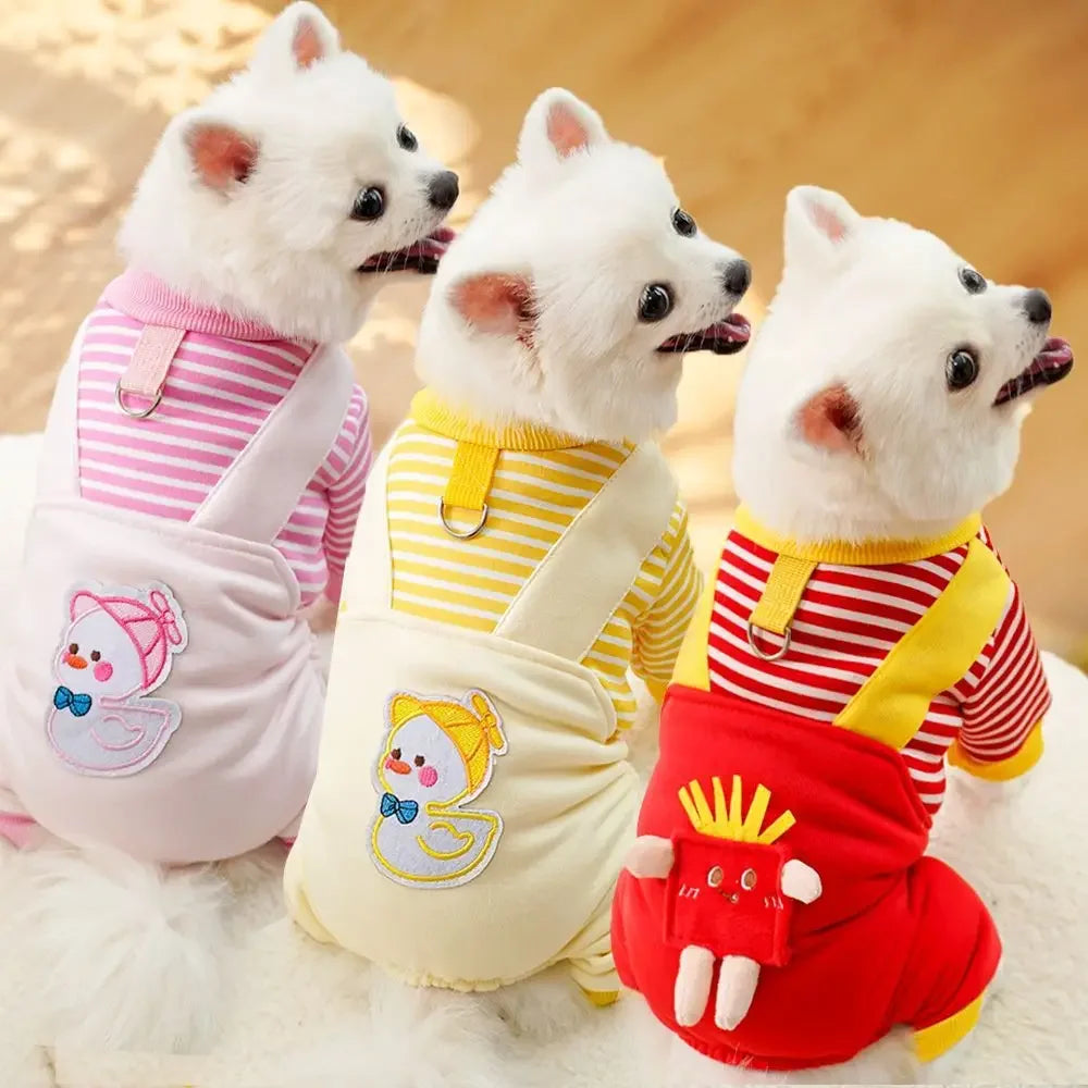 Four-legged Clothing for Pet Dogs, Medium and Large Dogs and Cats, Autumn and Winter Sweatshirts, Plus Fleece Clothing Supplies,