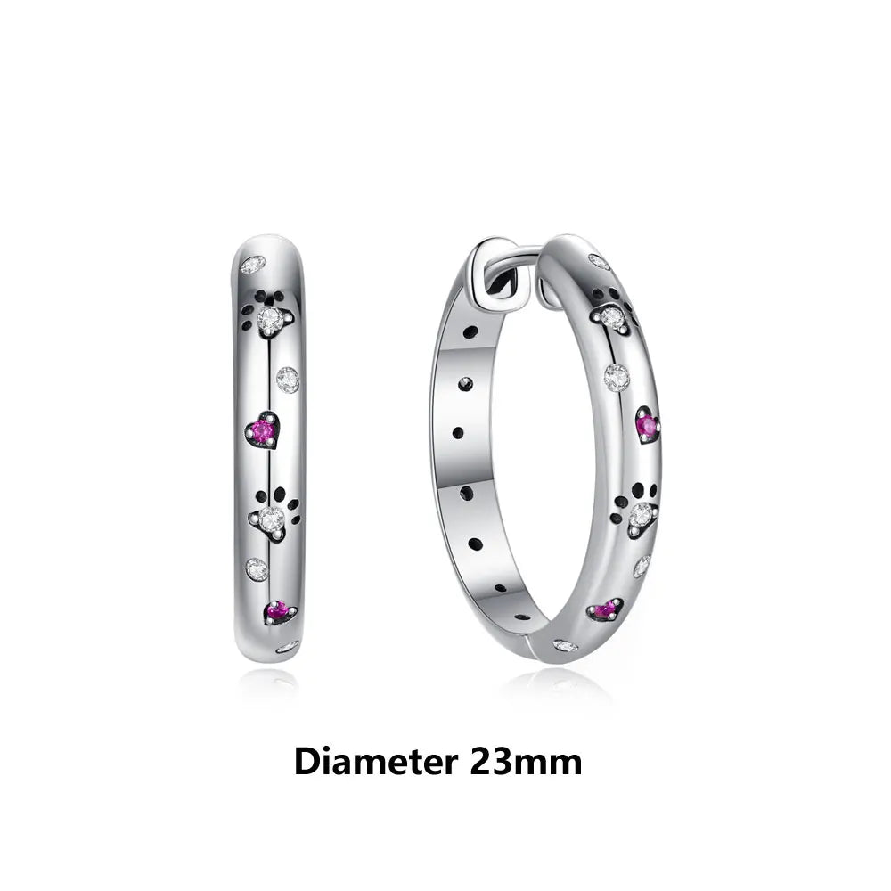 New 2026 Original 925 Sterling Silver Earrings For Women Piercing Hoop Love Heart Earings Rose Gold Wedding Gift Luxury Jewelry