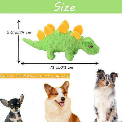 Pet Dog Squeaky Plush Dinosaur Toys Interactive Dog Indestructible Toys Plush Stuffing Pet Supplies Small Dog Chew Molar Toys