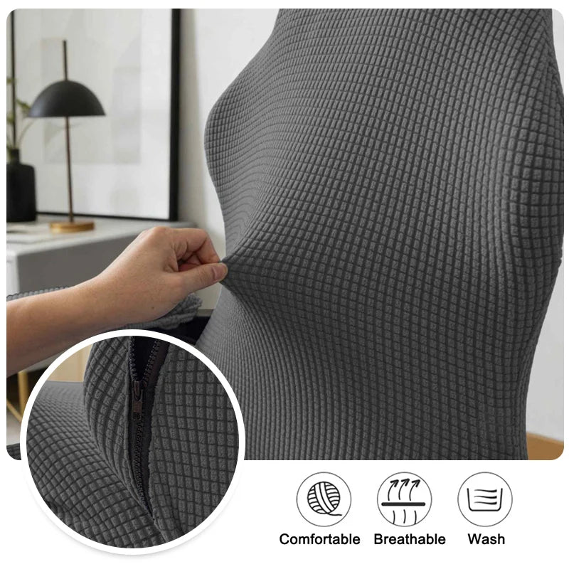 Solid Color Gaming Chair Cover Soft Elasticity Polar Fleece Armchair Slipcovers Computer Seat Chair Covers Stretch Rotating Lift