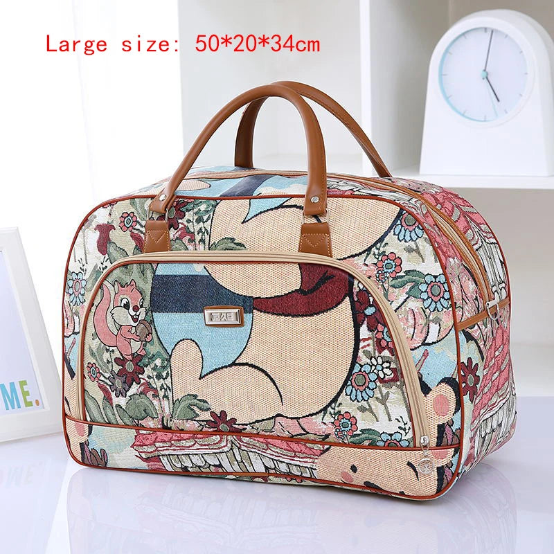 2022 Fashion Cartoon Print Travel Bags for Women Large Travel Handbag Men Weekend Multifunctional Duffle Bag Shoulder Travel Bag
