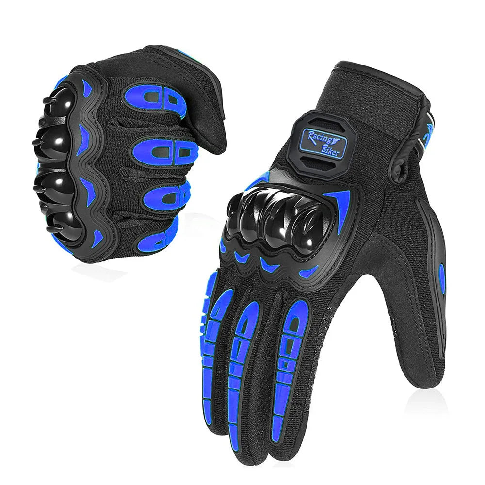 Motorcycle Racing Gloves Fall Protection Men Summer Motocross Protective Gear Breathable Blue Red Grip Palm ﻿