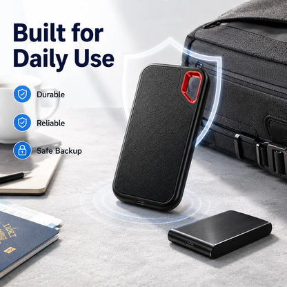 4TB Portable SSD Waterproof Shockproof for Desktop Computer Plug&Play High Speed External Solid State Drive Pro