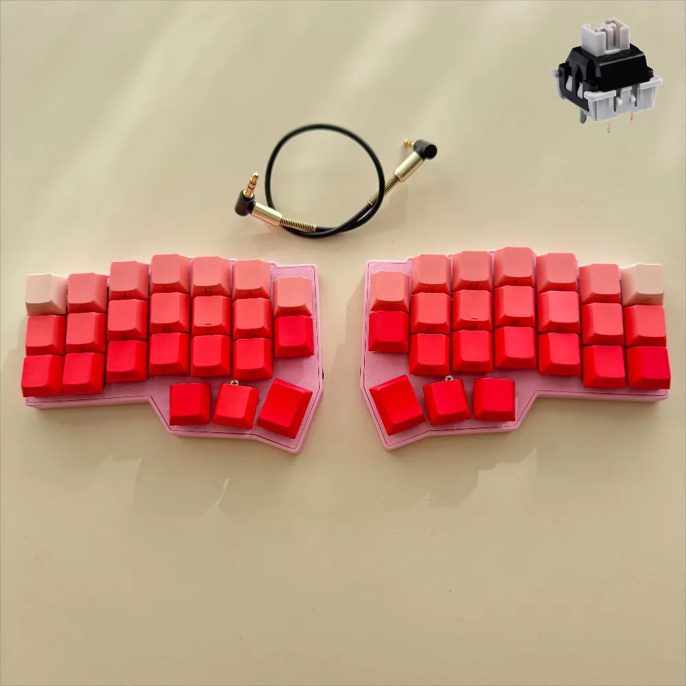 Tenting CorneV4.1 Spilt Keyboard Kit Green Pink Wired Hotswap Horn Keyboard Ergonomic Gaming Accessory Keyboard RGB VIAL Teclado