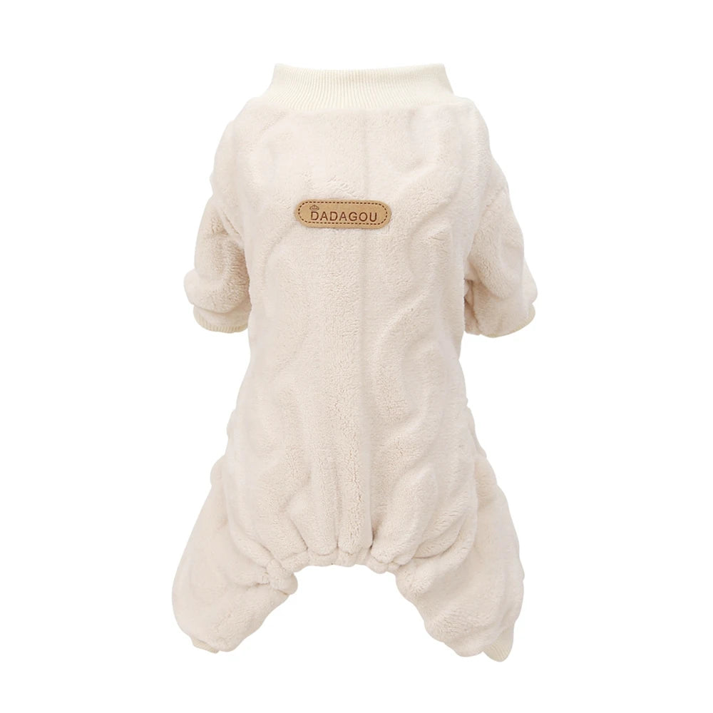 Pet Dogs Four-Legged Jumpsuit Wavy Double-sided Fleece Soft Puppy Kitten Pet Pajamas Dogs Cats Warm Winter Jacket Clothing